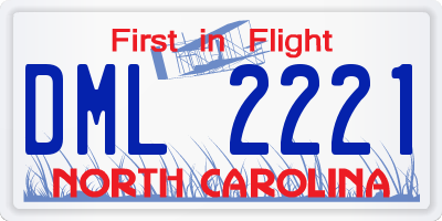 NC license plate DML2221
