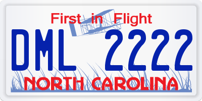 NC license plate DML2222