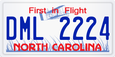NC license plate DML2224