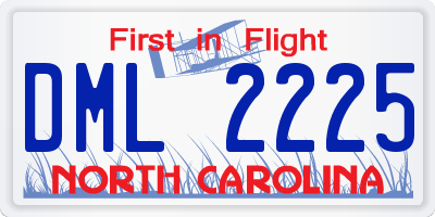 NC license plate DML2225