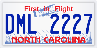 NC license plate DML2227
