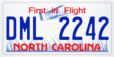 NC license plate DML2242