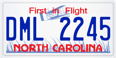 NC license plate DML2245
