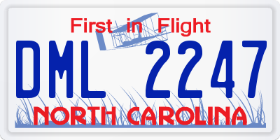 NC license plate DML2247