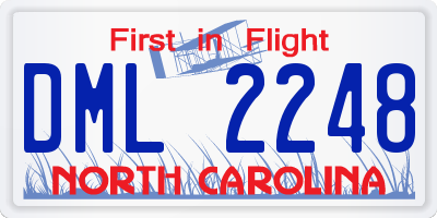 NC license plate DML2248