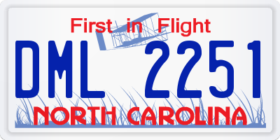 NC license plate DML2251