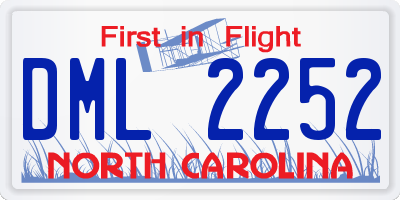 NC license plate DML2252