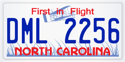 NC license plate DML2256
