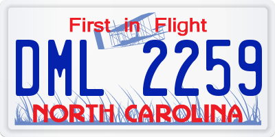 NC license plate DML2259