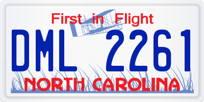 NC license plate DML2261