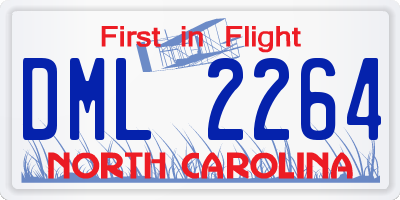 NC license plate DML2264
