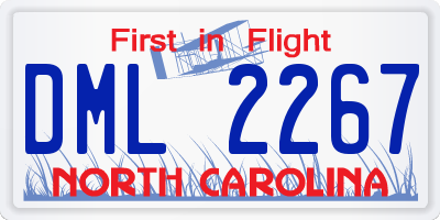 NC license plate DML2267