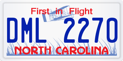 NC license plate DML2270