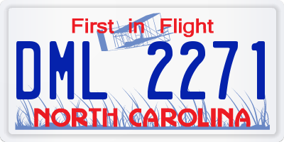 NC license plate DML2271