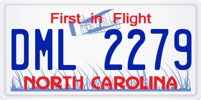NC license plate DML2279