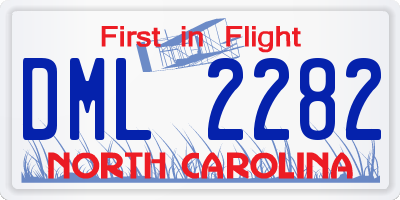 NC license plate DML2282