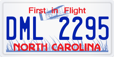 NC license plate DML2295