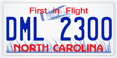 NC license plate DML2300