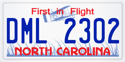 NC license plate DML2302