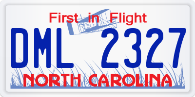 NC license plate DML2327