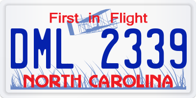 NC license plate DML2339