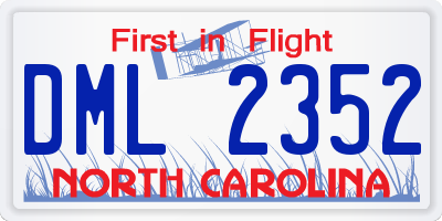 NC license plate DML2352