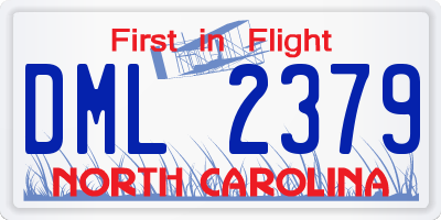 NC license plate DML2379