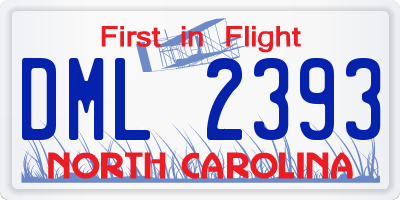 NC license plate DML2393