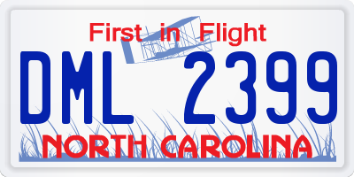 NC license plate DML2399