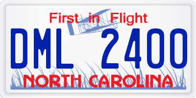 NC license plate DML2400