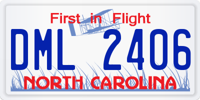 NC license plate DML2406