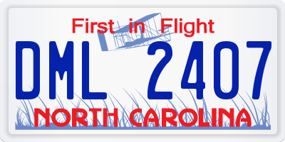 NC license plate DML2407
