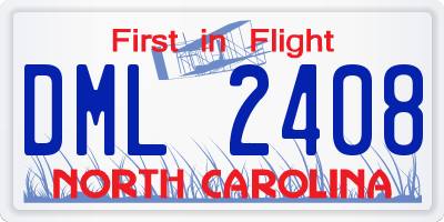 NC license plate DML2408
