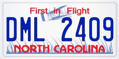 NC license plate DML2409
