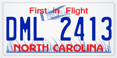NC license plate DML2413