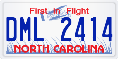 NC license plate DML2414