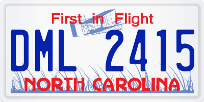 NC license plate DML2415