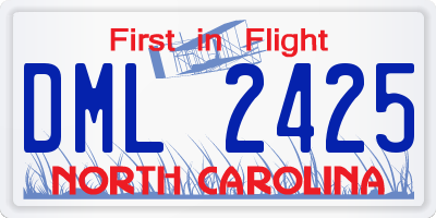 NC license plate DML2425