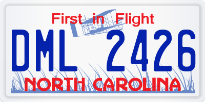NC license plate DML2426
