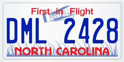 NC license plate DML2428