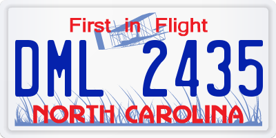 NC license plate DML2435