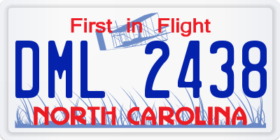 NC license plate DML2438