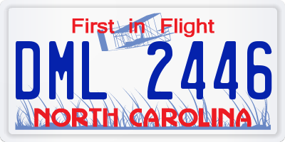 NC license plate DML2446