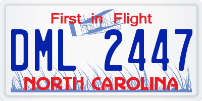 NC license plate DML2447
