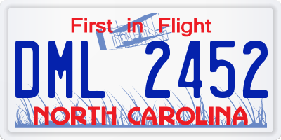 NC license plate DML2452