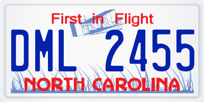 NC license plate DML2455