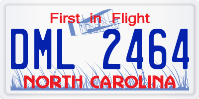 NC license plate DML2464