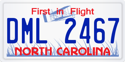 NC license plate DML2467