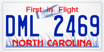NC license plate DML2469