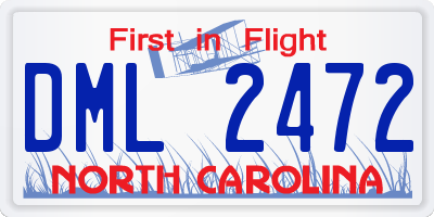 NC license plate DML2472